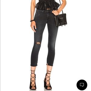 rag & bone ultra capri, color - steele, stretch black jeans, size 26